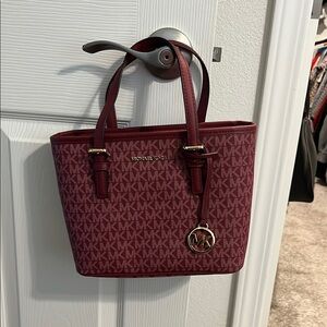 Michael Kors Burgundy Tote Bag